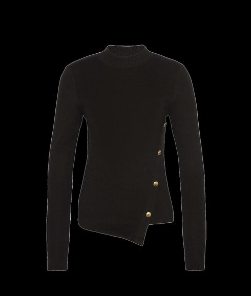 Callie Asymmetric Jumper - Black