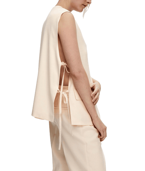 Long Oversized Waistcoat - Beige