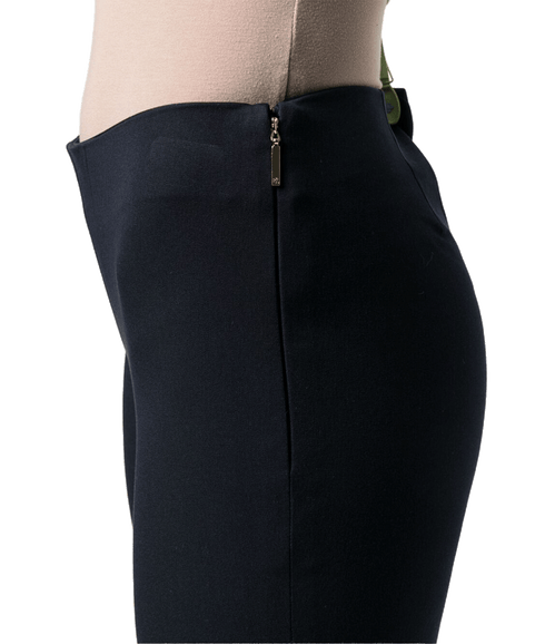 Side-Zip Slim-Fit Trousers - Navy