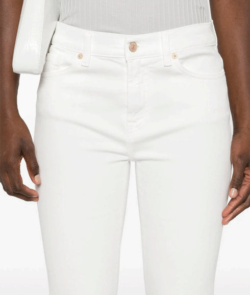 Daisy Mid-Rise Cropped Jeans - White