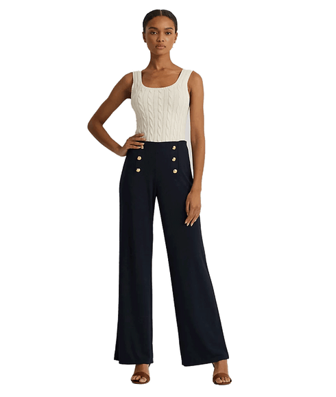 Stretch Jersey Wide-leg Pant - Navy