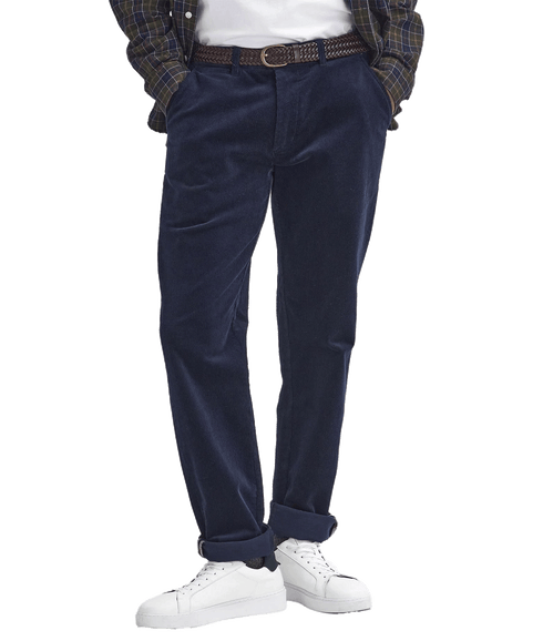 Stretch Cord Tailored Trousers - Navy
