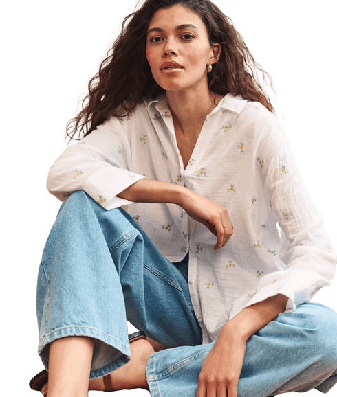 Embroidered Cotton Shirt - White