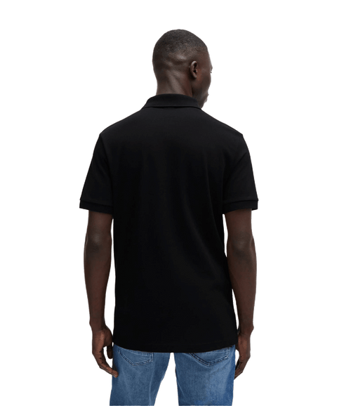 Stretch-cotton Slim-fit Polo Shirt With Logo Patch - Black