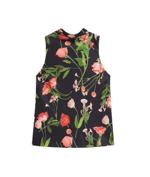 Cowl Neck Sleeveless Top - Black