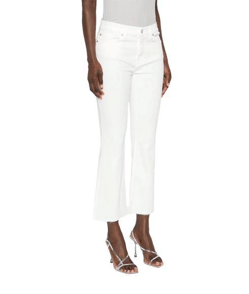 Daisy Mid-Rise Cropped Jeans - White