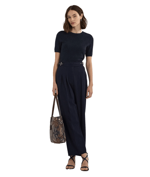 Monogram Jacquard Short-Sleeve Jumper - Black