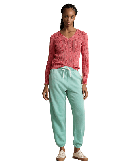 Lightweight Fleece Athletic Sweatpants - Green