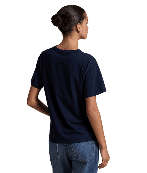 Polo Bear Logo Cotton Jersey Tee - Navy