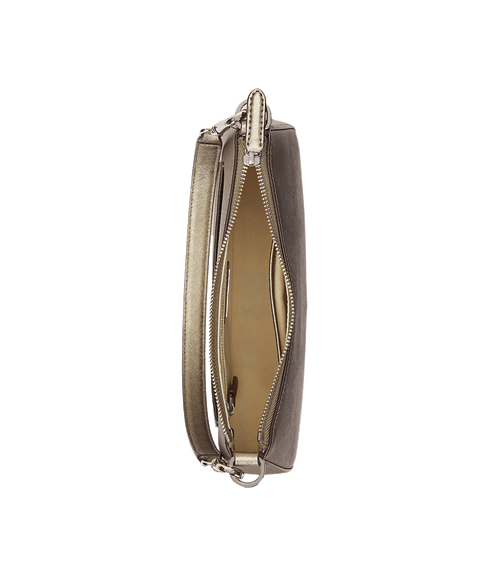 Crosshatch Leather Medium Danni Bag - Silver