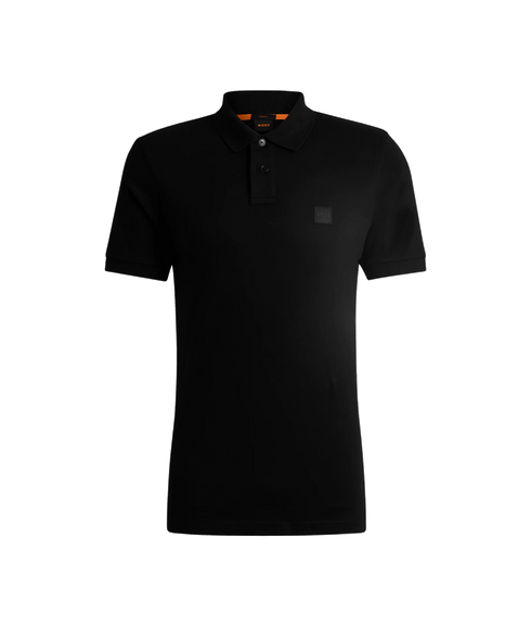 Stretch-cotton Slim-fit Polo Shirt With Logo Patch - Black