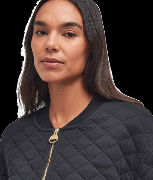 Alicia Quilted Bomber Jacket - Black