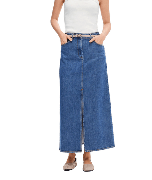 Denim Maxi Skirt - Blue