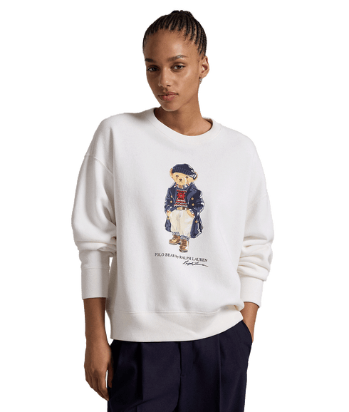 Polo Bear Fleece Crewneck - White