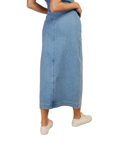 Vogue Williams Denim Midaxi Skirt - Blue