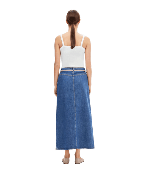 Denim Maxi Skirt - Blue