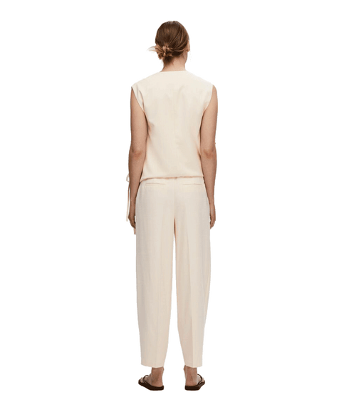 Barrel Fit Trousers - Cream