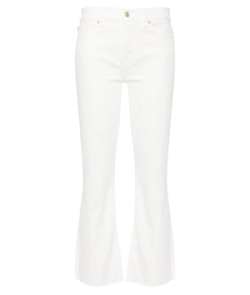 Daisy Mid-Rise Cropped Jeans - White