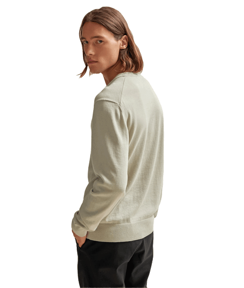 Crew-neck Sweater in Cotton and Cashmere With Logo - Beige