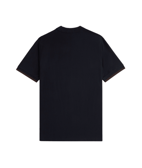 Tipped Cuff Pique T-Shirt - Navy