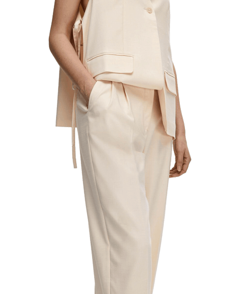 Barrel Fit Trousers - Cream