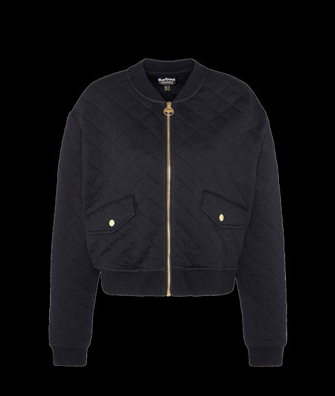 Alicia Quilted Bomber Jacket - Black