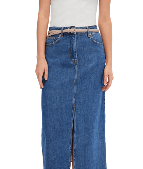 Denim Maxi Skirt - Blue