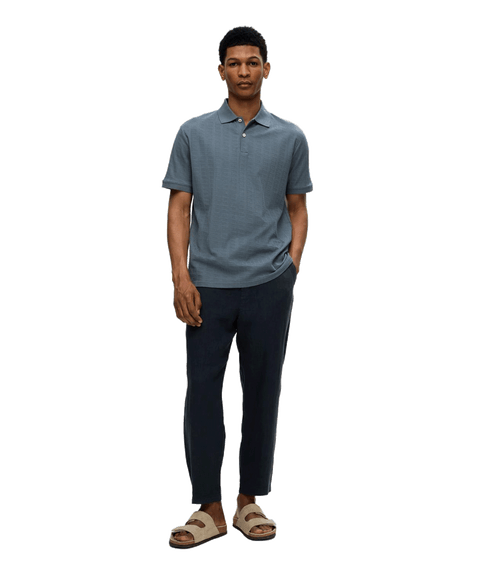 Jett Jacquard Short Sleeve Polo - Grey