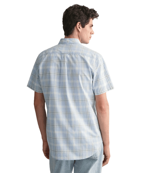 Regular Fit Checked Poplin Short Sleeve Shirt Fresh Blue - Multi