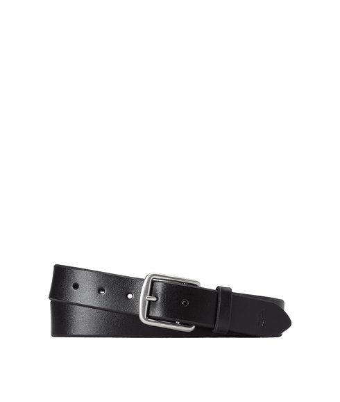 Saddle Leather Dress Belt - Black
