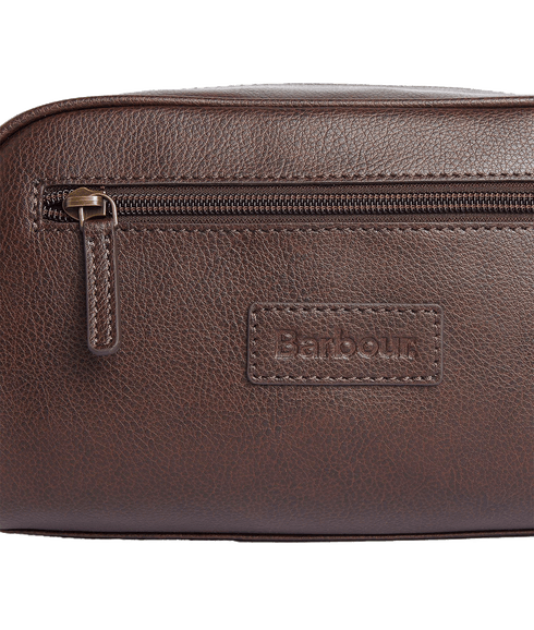 Leather Washbag - Brown