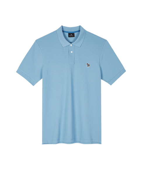 Organic Cotton Zebra Polo Shirt - Blue
