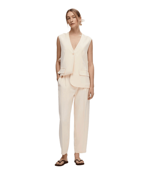 Barrel Fit Trousers - Cream