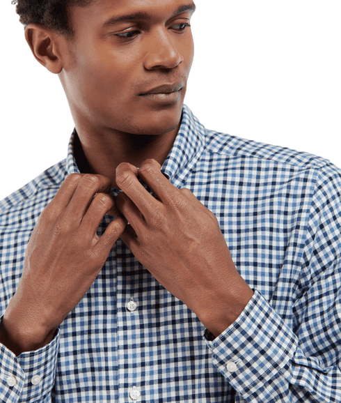 Finkle Tailored Gingham Shirt - Navy