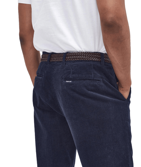 Stretch Cord Tailored Trousers - Navy