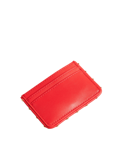 Kahnia Studded Edge Leather Card Case 7 cm - Pink