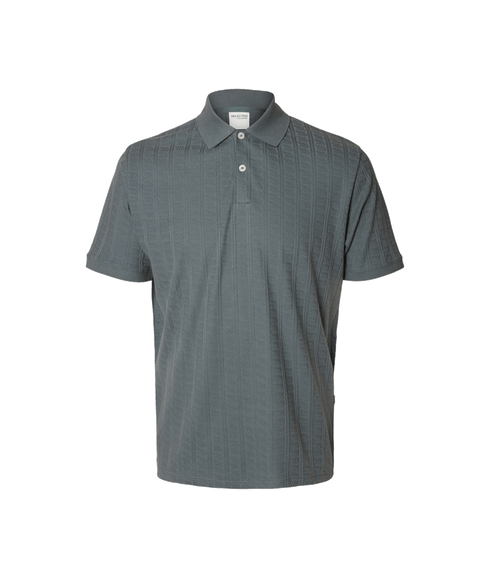 Jett Jacquard Short Sleeve Polo - Grey