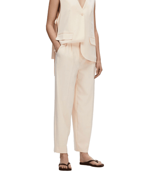 Barrel Fit Trousers - Cream