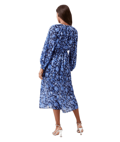 Cynthia Fauna Midi Dress - Midnight Blue