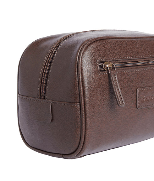 Leather Washbag - Brown