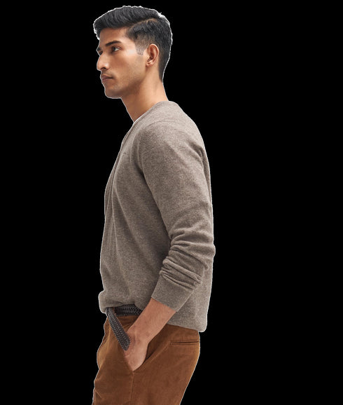 Stretch Cord Tailored Trousers - Brown