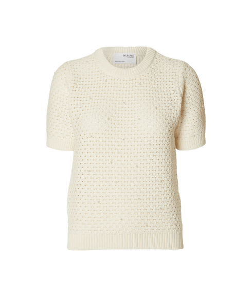 Penny SS Knit O-neck - Beige