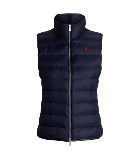 Water-repellent Quilted Packable Vest - Navy