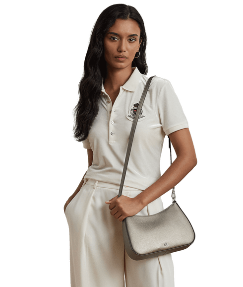 Crosshatch Leather Medium Danni Bag - Silver