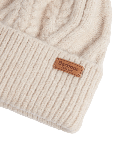 Elsdon Cable-Knit Beanie - Cream