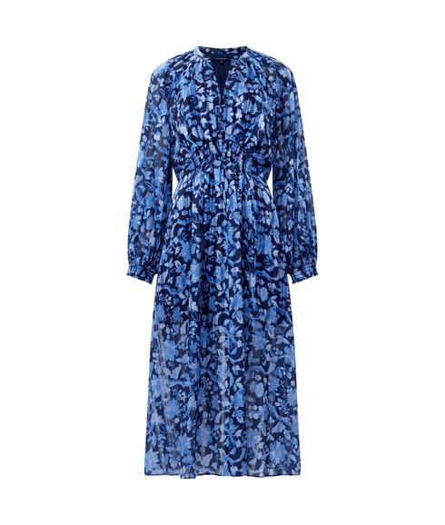 Cynthia Fauna Midi Dress - Midnight Blue