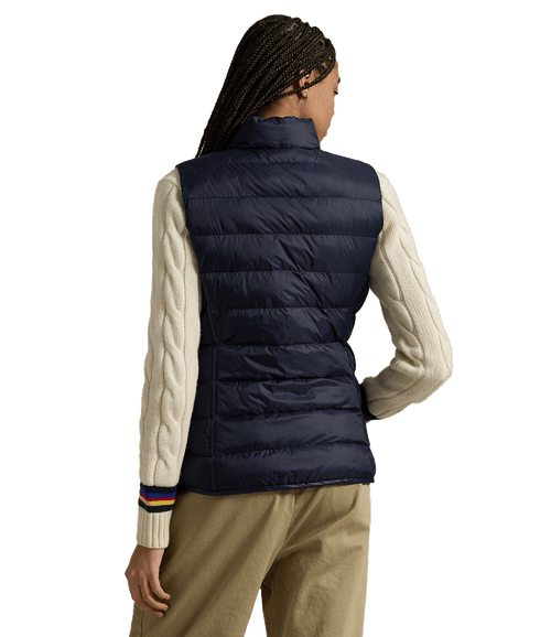 Water-repellent Quilted Packable Vest - Navy