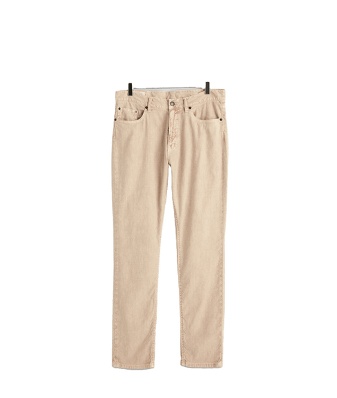Slim Fit Cotton Linen Jeans - Beige