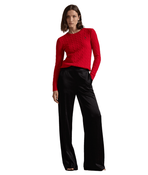 Cable-knit Wool-cashmere Sweater - Red