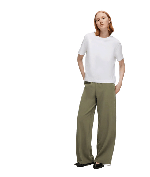 Classic Wide-leg Trousers - Green